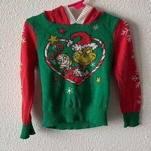 Dr. Seuss The Grinch Kids' Green & Red Holiday Sweater Hoodie